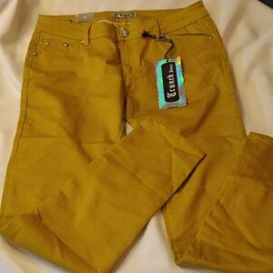 NWT Jr's 'Crunch Jeans' Skinny Mustard Yellow Pants - Size 11